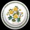 COTTON FLOWER BREAD AND BUTTER PLATE - THREE FLOWER HEAD VERSION