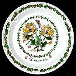 Portmeirion Botanic Garden Christmas Plate 1998 PALE HONEYSUCKLE