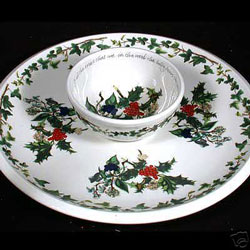 Portmeirion Holly And Ivy CHIP And DIP Set 13 Inch Wide