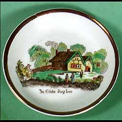 A E Grays Pottery Pin Dish 3 Inch YE OLD JUG INN