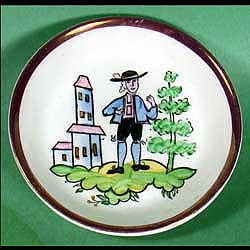A E Grays Pottery Pin Dish 3 Inch DUTCH MAN